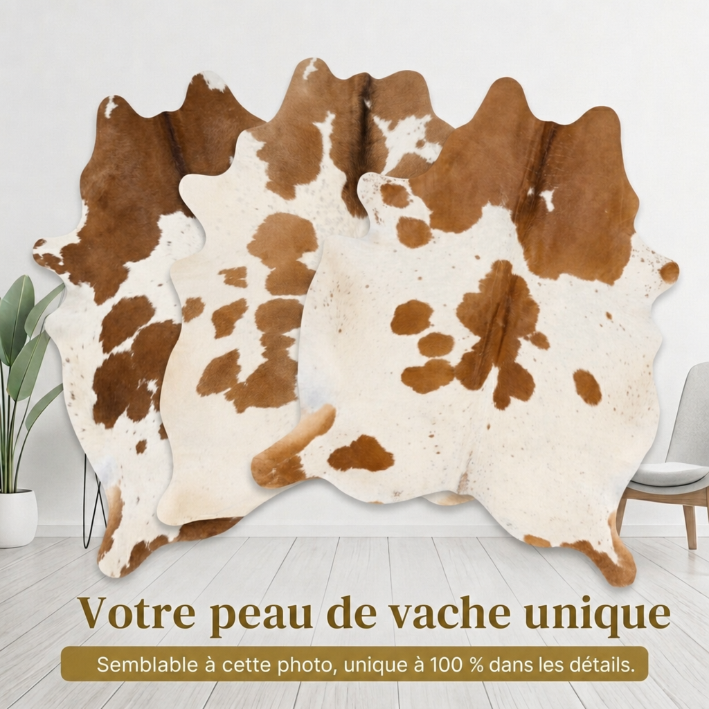 Peau de vache Brun et blanc tacheté - image 6