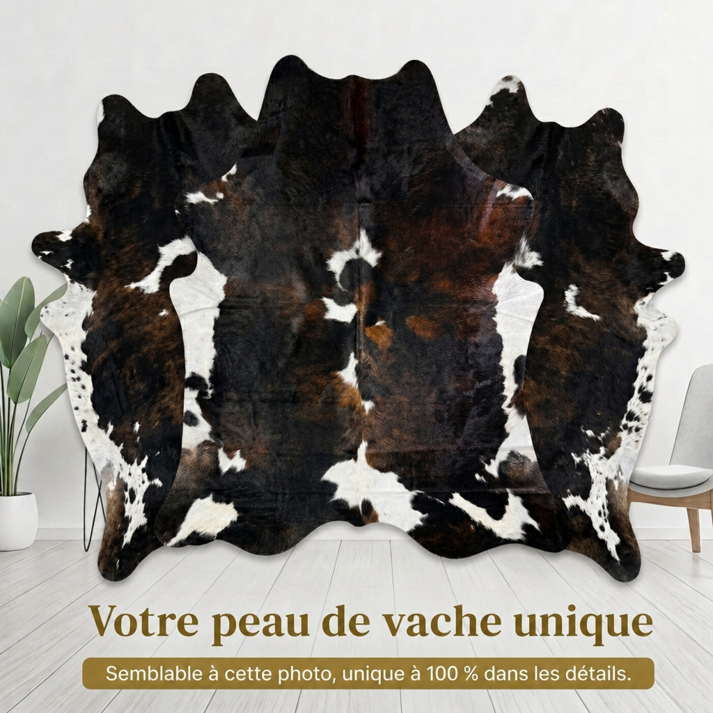 Peau de vache Normande tricolore foncée - image 6