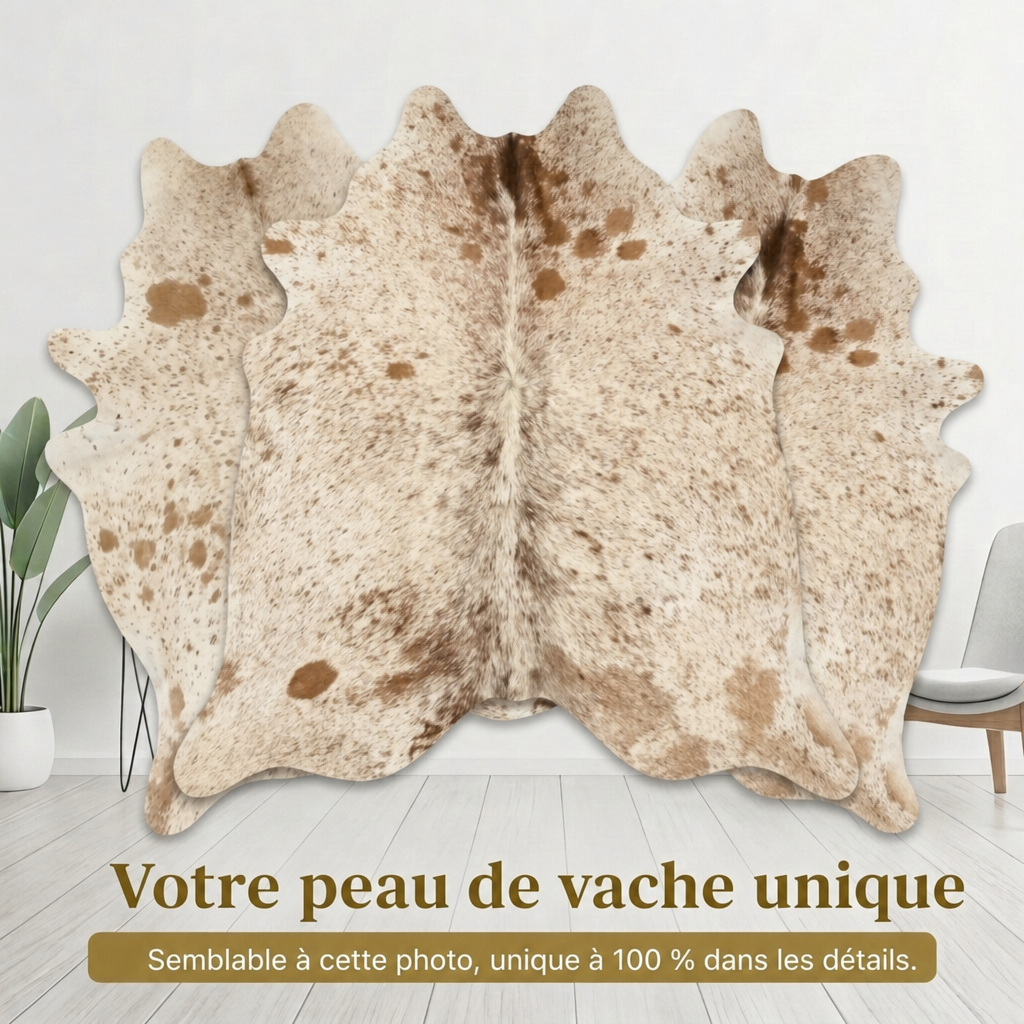 Peau de vache Poivre et sel Brun et blanc Clair - image 6