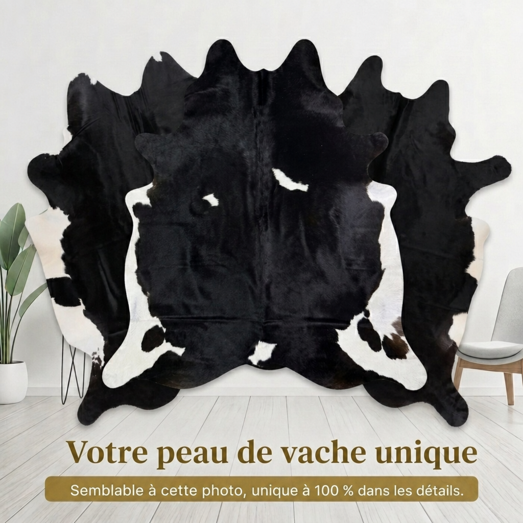 Peau de vache Noir et blanc tacheté foncé - image 6