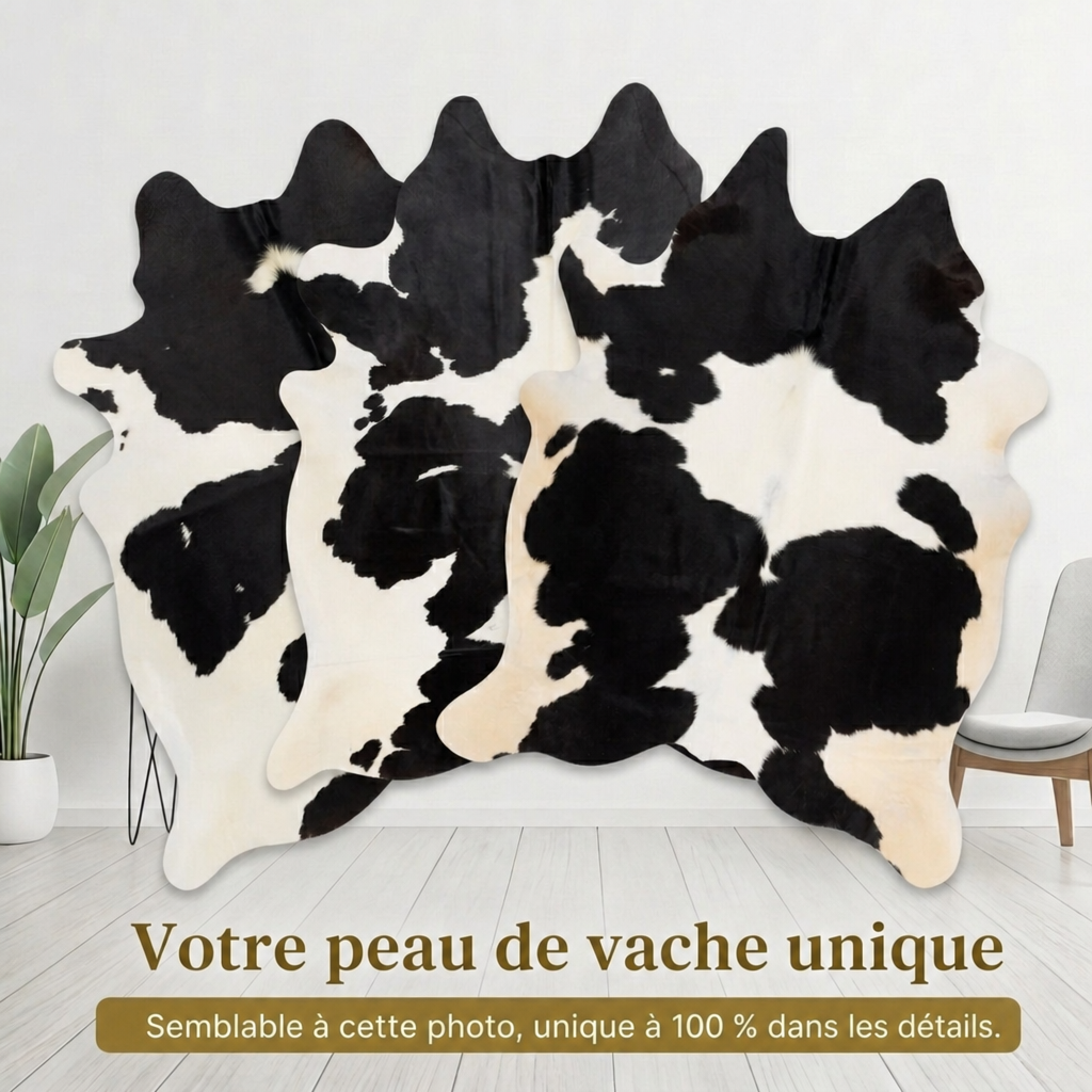 Peau de vache Noir et blanc Tacheté - image 6
