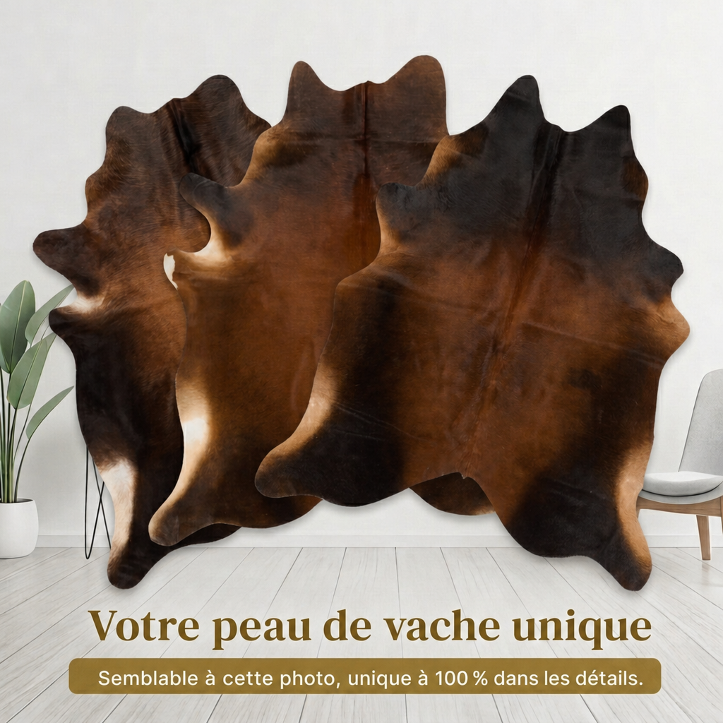 Peau de vache Noir et brun mélangé - image 6
