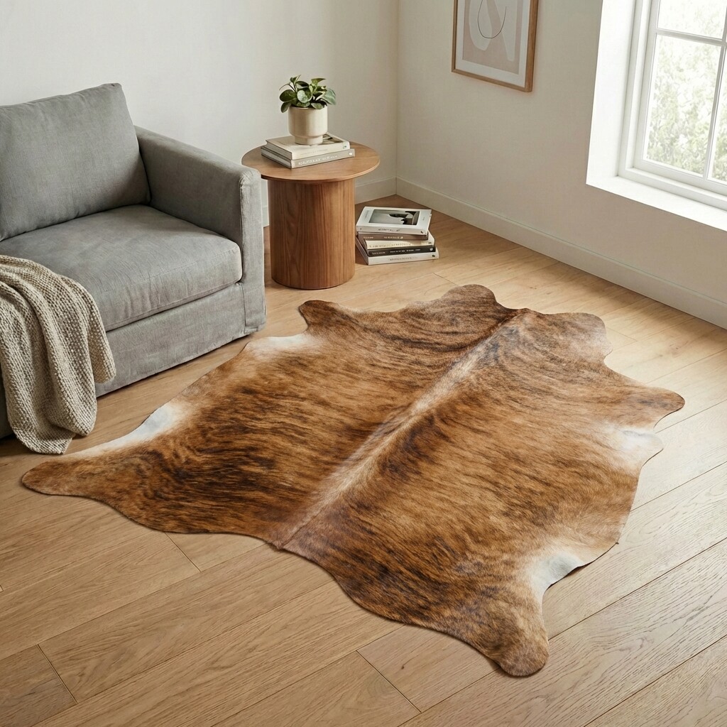 Tapis en peau de vache 185x185 cm - image 1