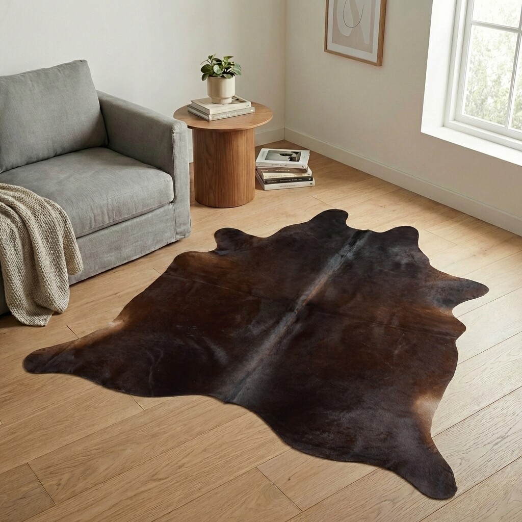 Tapis en peau de vache 208x187 cm - image 1