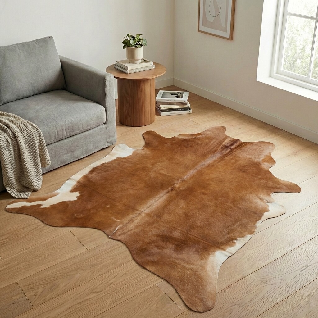 Tapis en peau de vache 204x181 cm - image 1