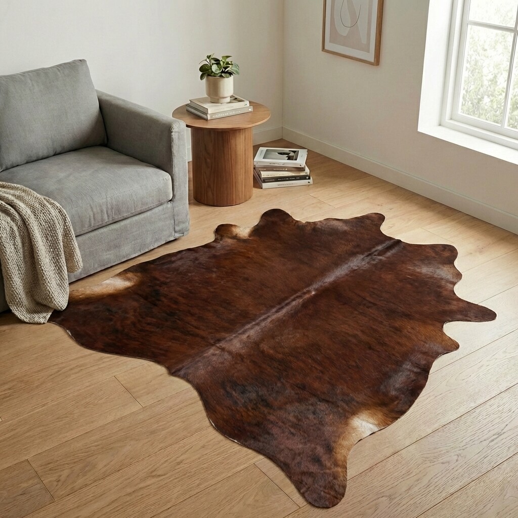 Tapis en peau de vache 199x188 cm - image 1