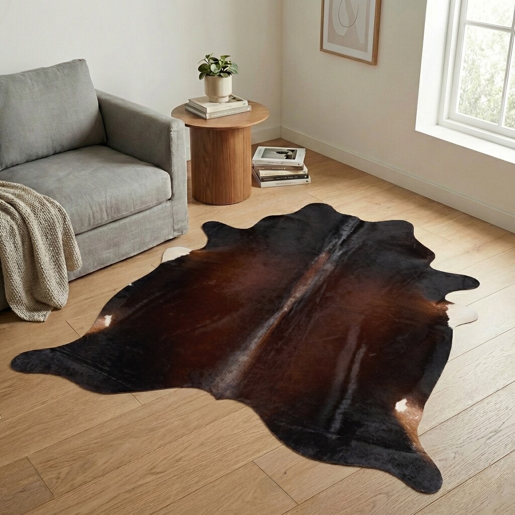 Tapis en peau de vache 198x187 cm - image 1