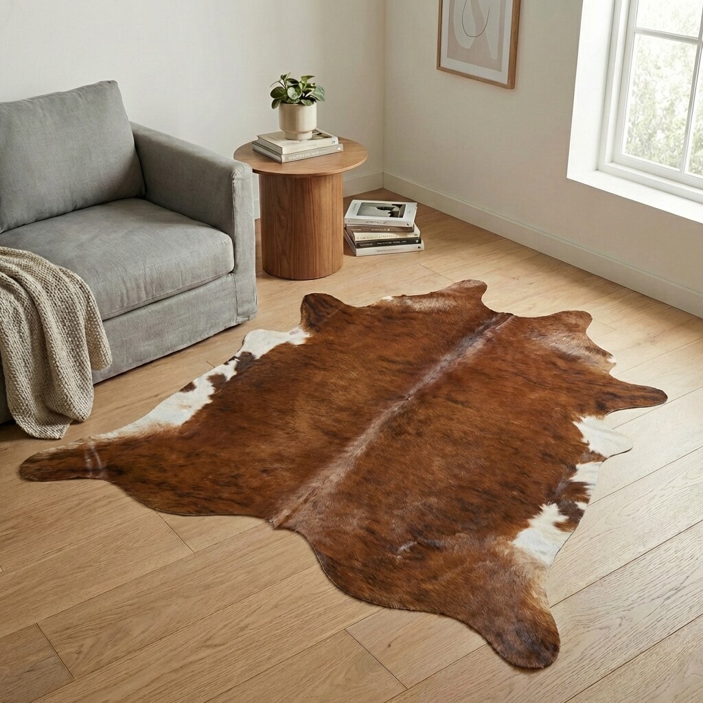 Tapis en peau de vache 204x190 cm - image 1