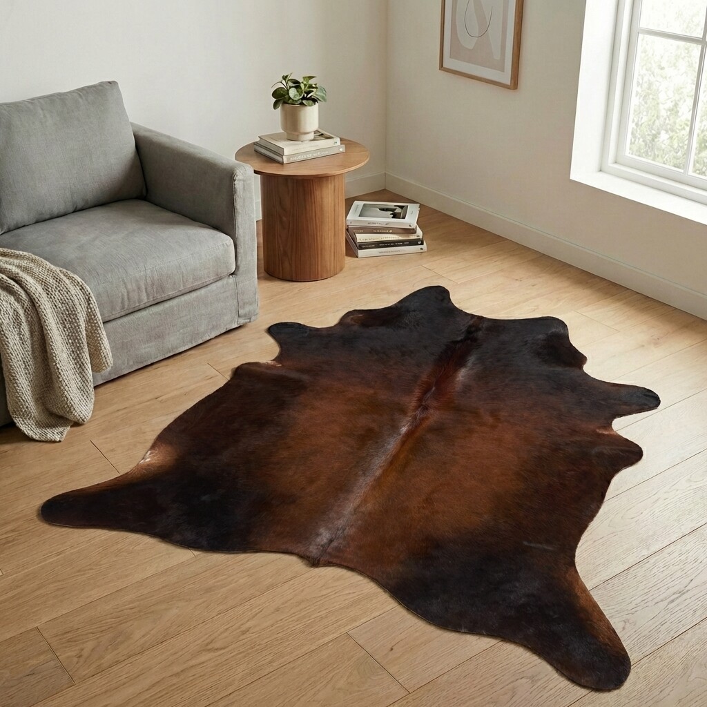 Tapis en peau de vache 208x196 cm - image 1