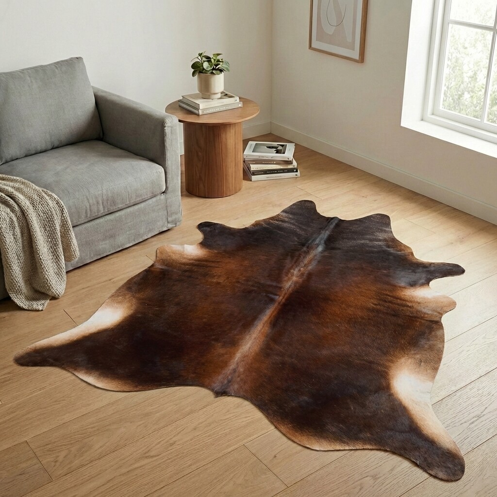 Tapis en peau de vache 202x194 cm - image 1