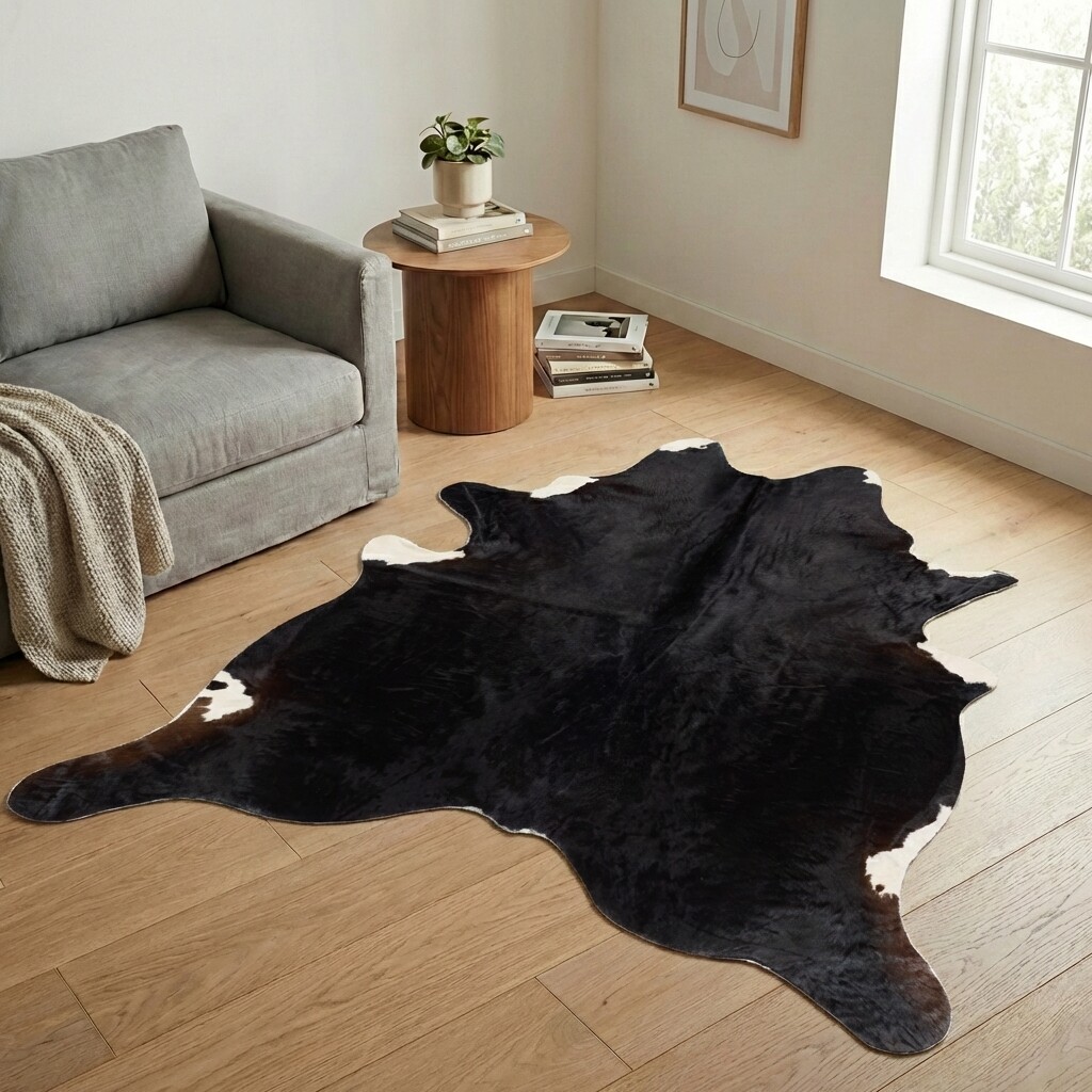Tapis en peau de vache 216x196 cm - image 1