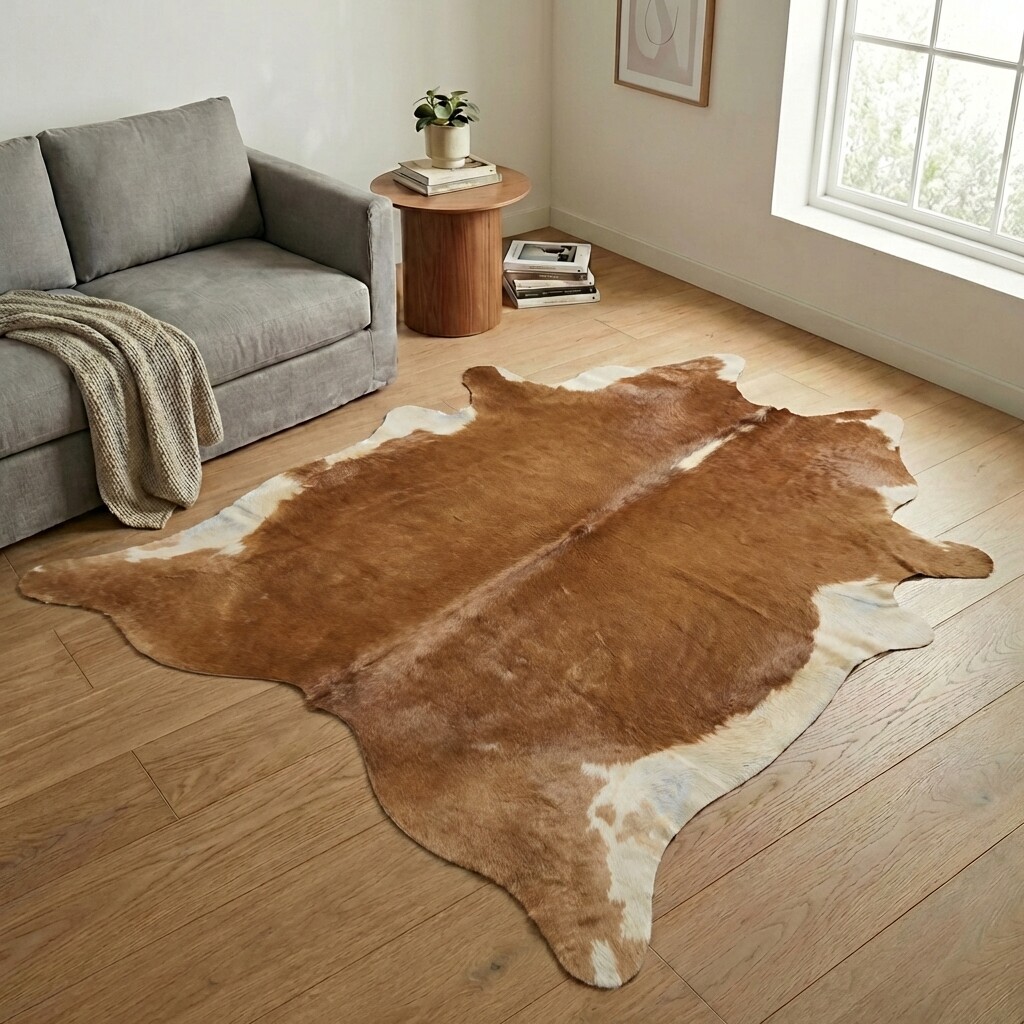 Tapis en peau de vache 246x235 cm - image 1