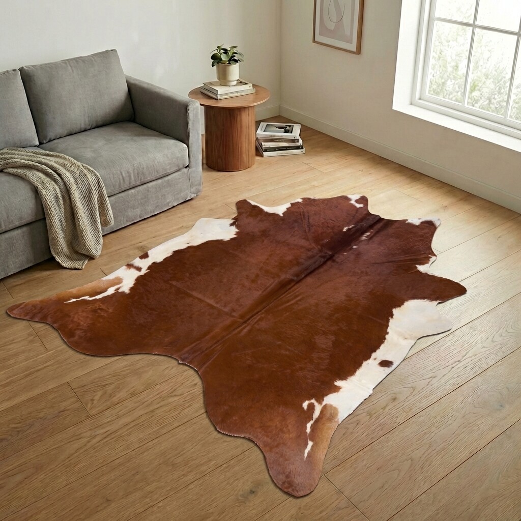 Tapis en peau de vache 241x226 cm - image 1