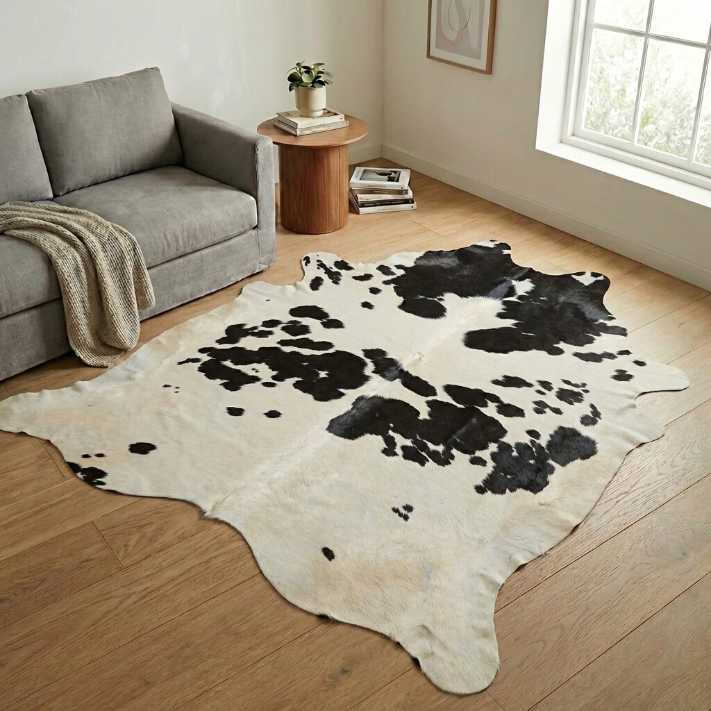 Tapis en peau de vache 241x216 cm - image 1