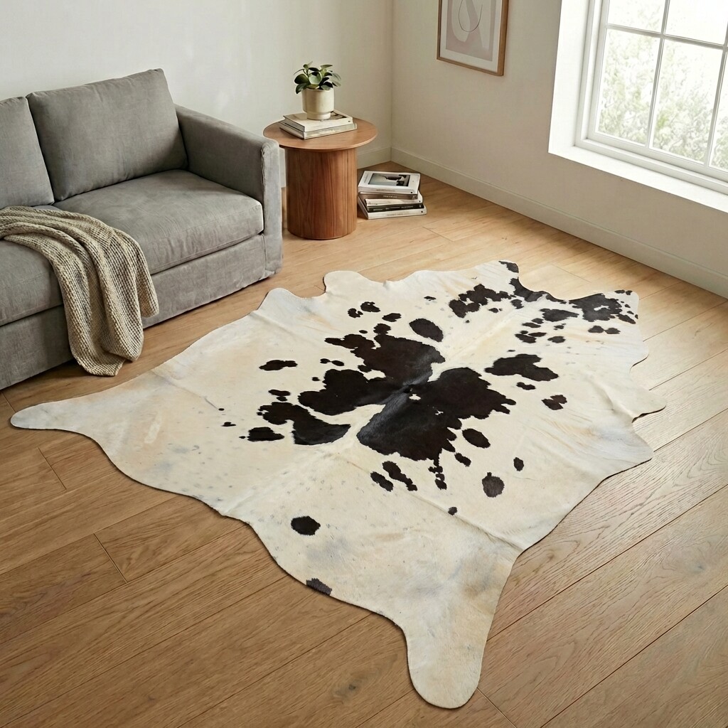 Tapis en peau de vache 247x229 cm - image 1