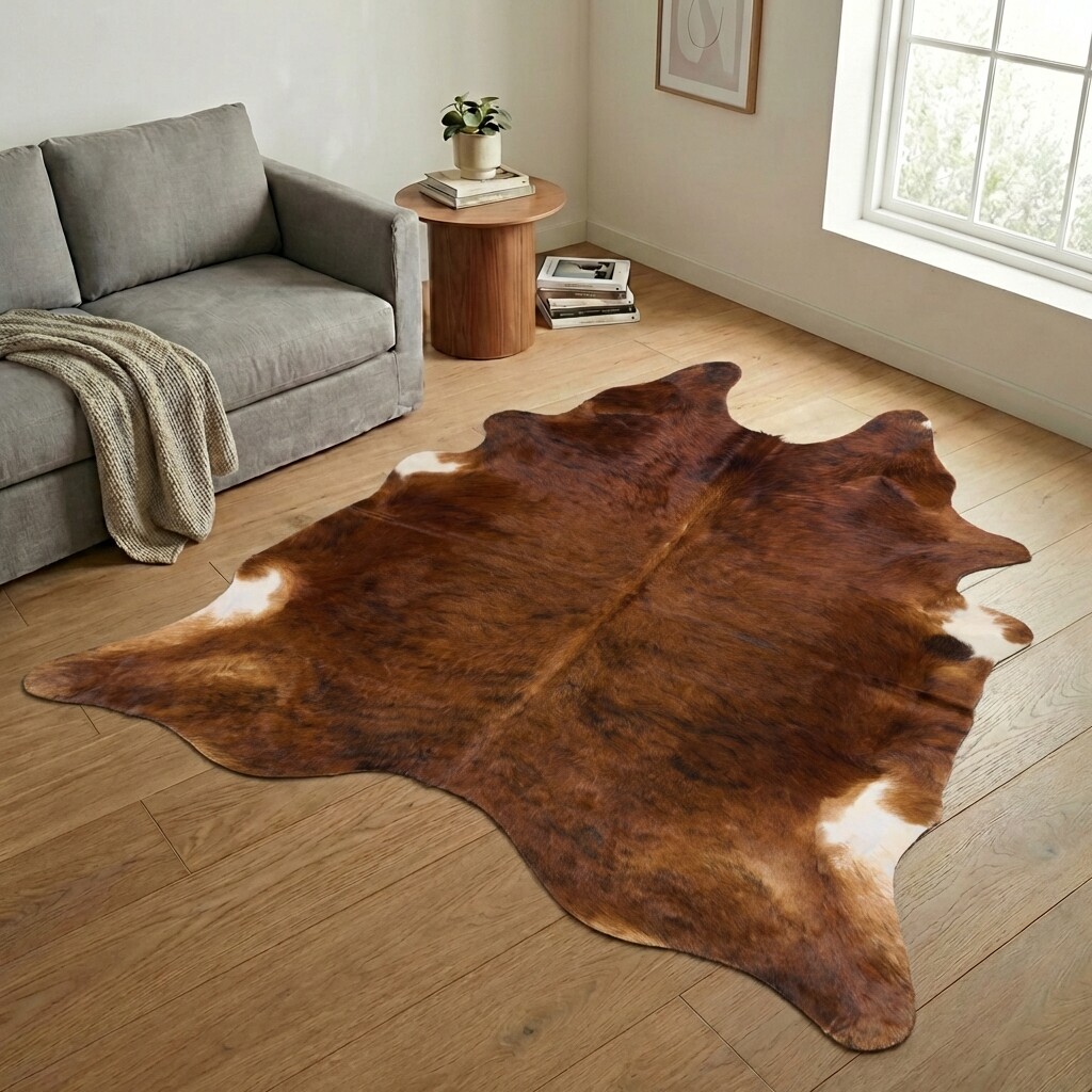 Tapis en peau de vache 236x236 cm - image 1