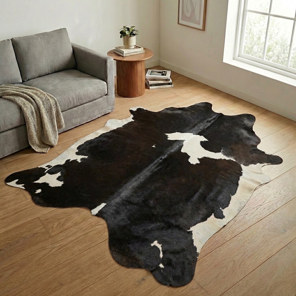 Tapis en peau de vache 242x221 cm - image 1