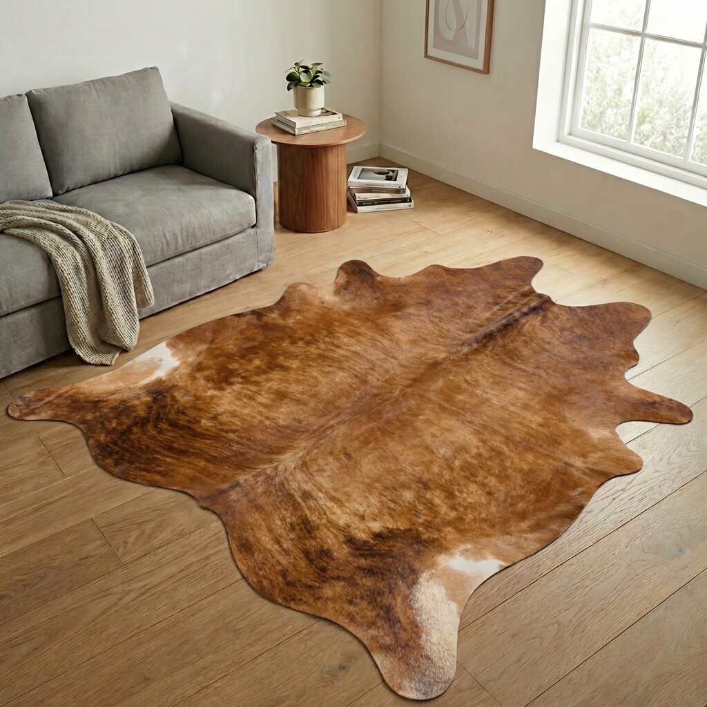 Tapis en peau de vache 242x228 cm - image 1