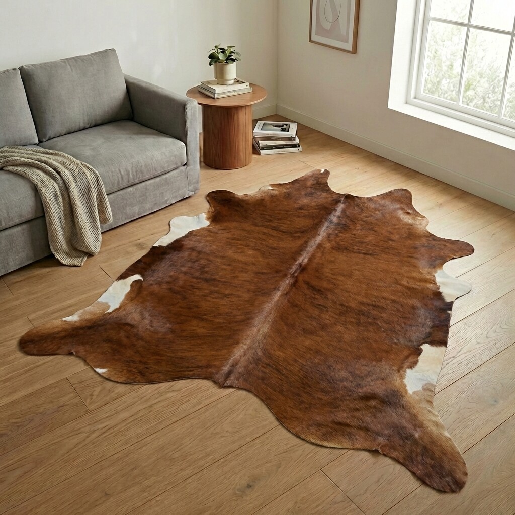 Tapis en peau de vache 236x219 cm - image 1