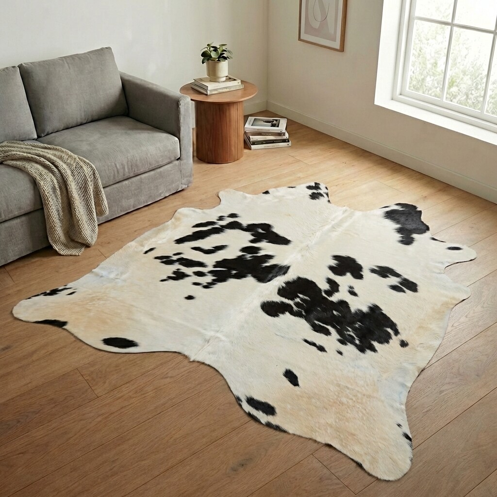 Tapis en peau de vache 229x217 cm - image 1