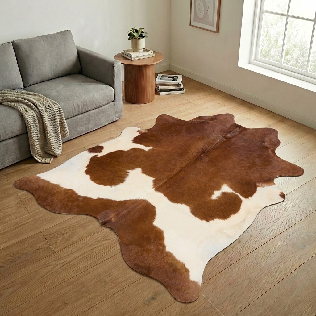 Tapis en peau de vache 231x228 cm - image 1